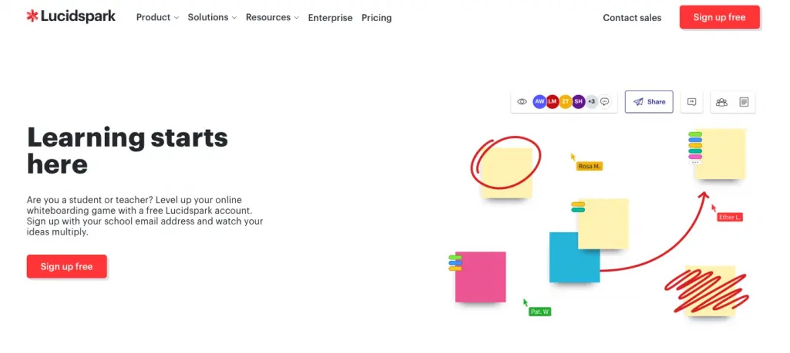 LucidSpark as the best online whiteboard tool