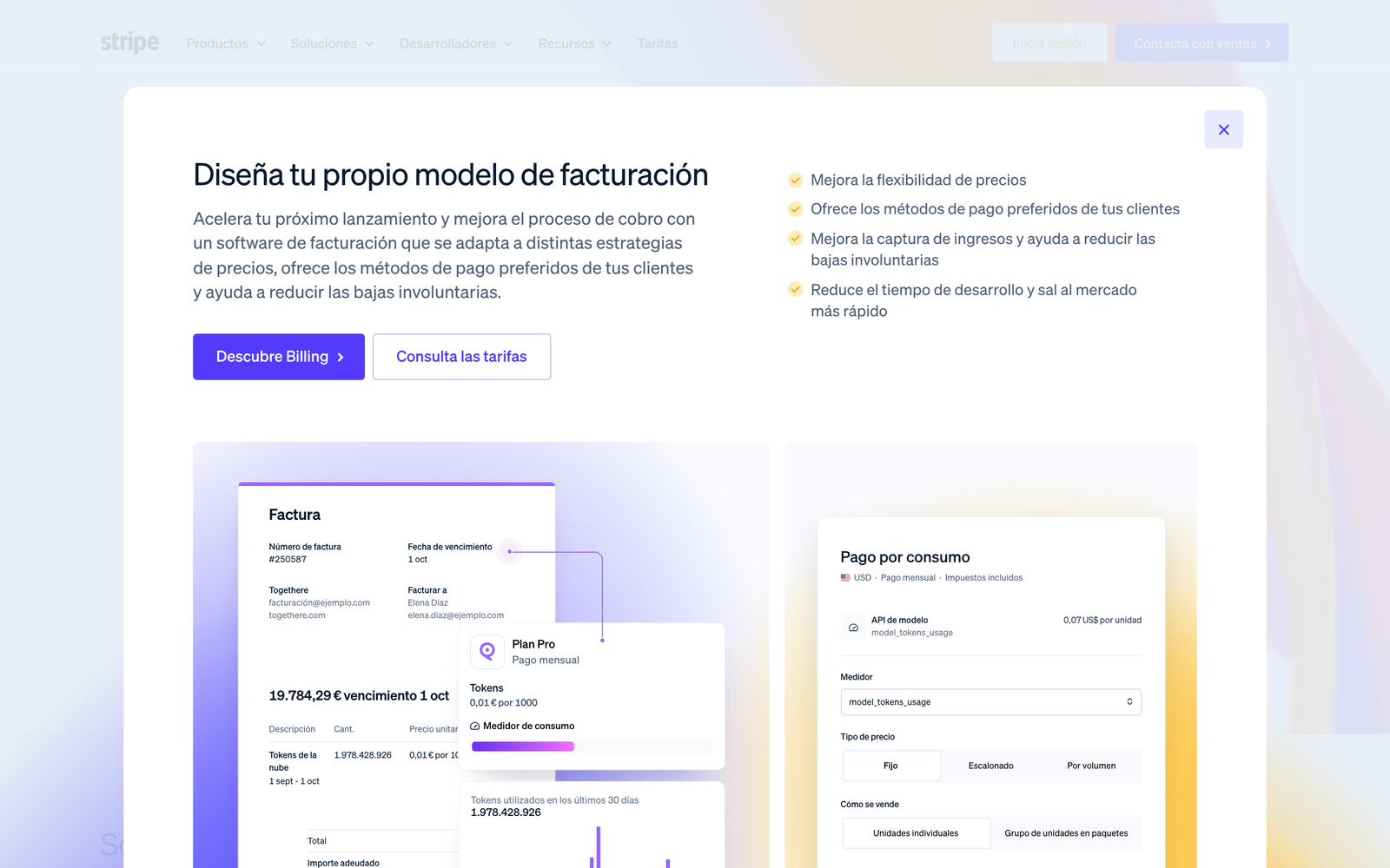 Stripe homepage hero section