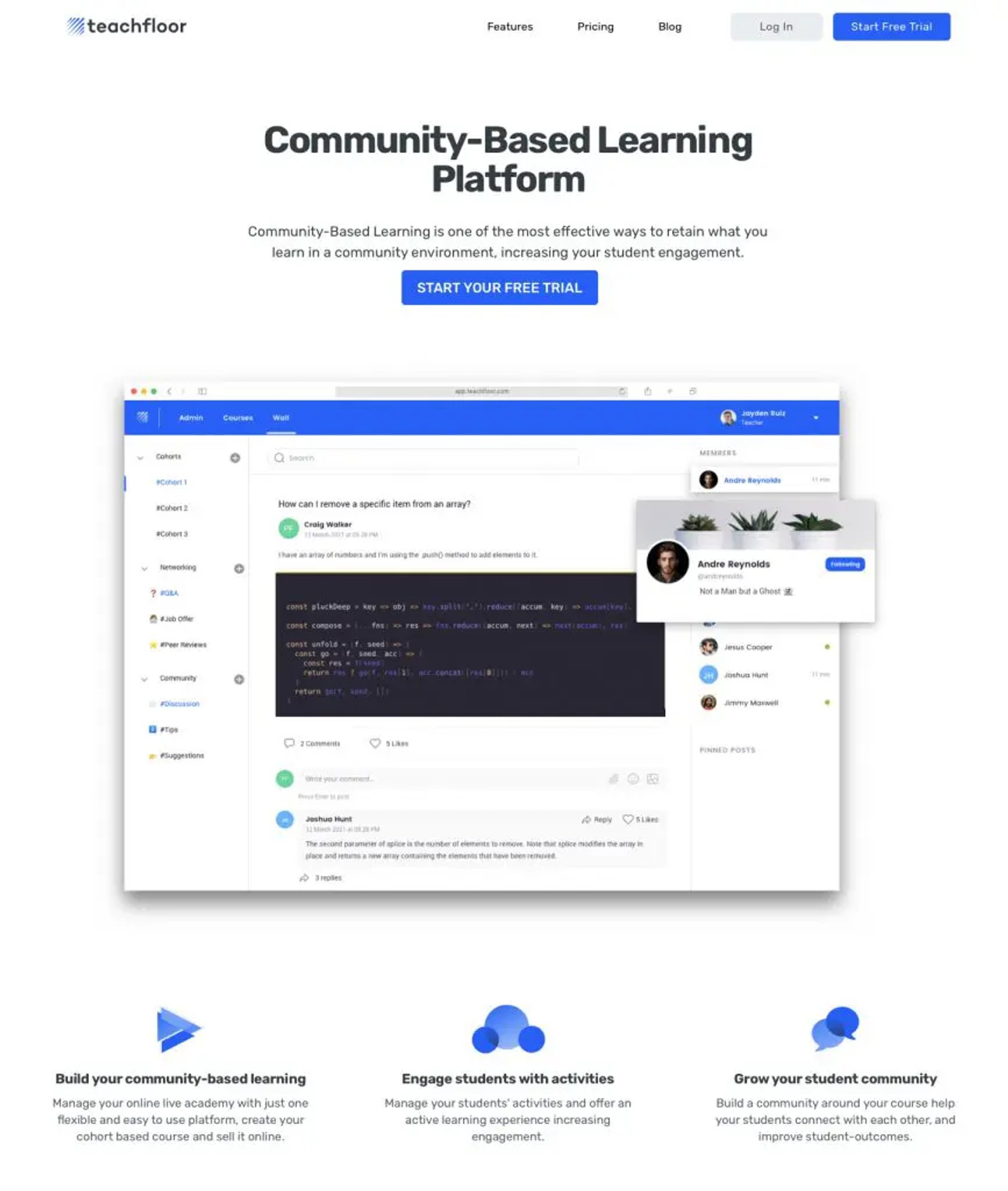 A community-based platform to solve the challenges with online learning