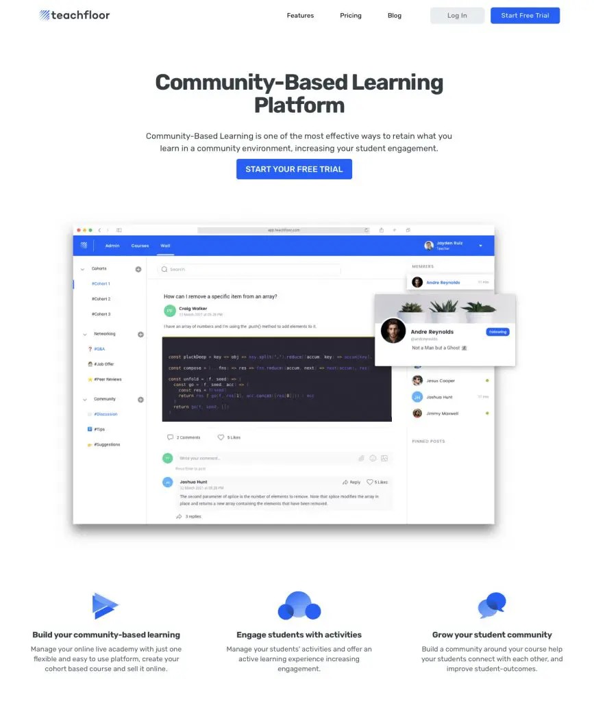 A community-based platform to solve the challenges with online learning