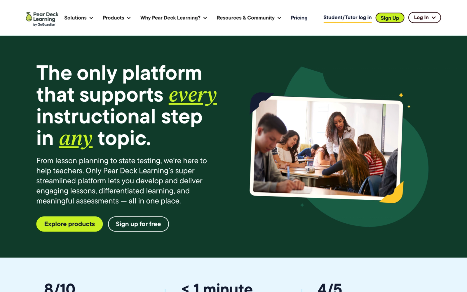 Pear Deck homepage