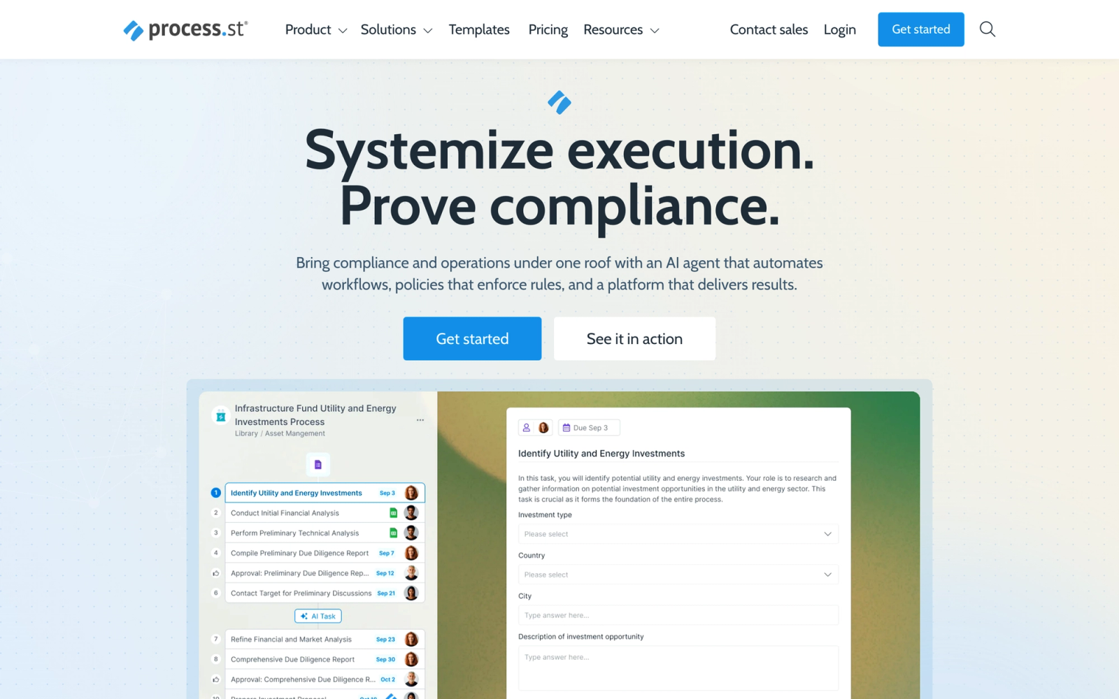Process Street homepage hero section