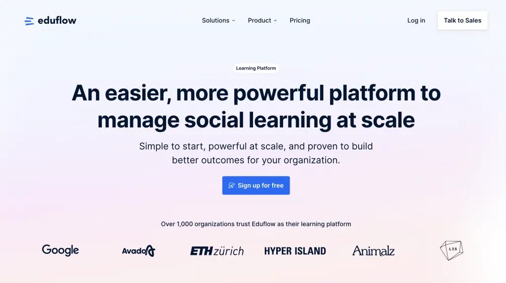 Eduflow active collaborative social learning environment