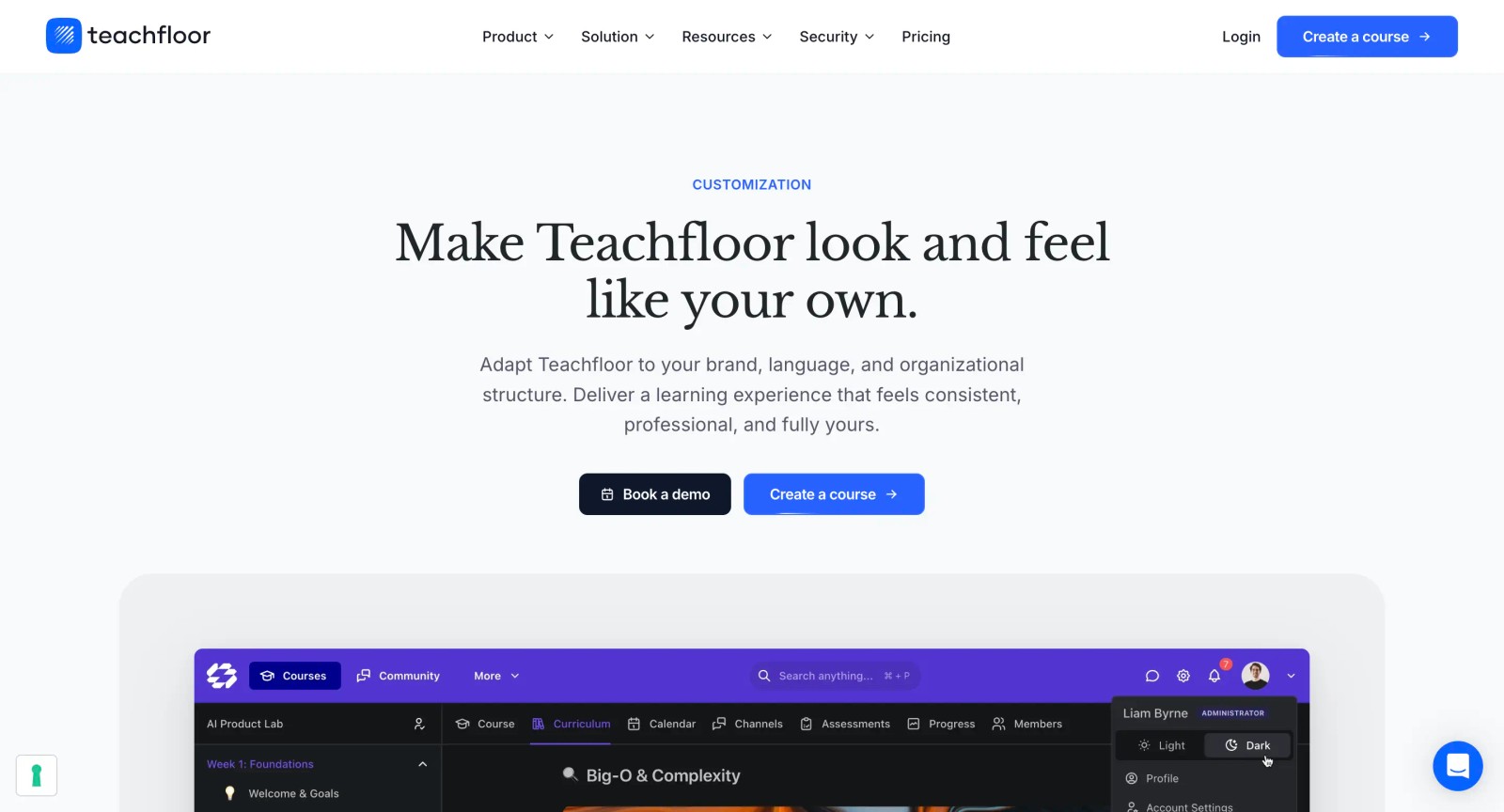 Teachfloor white-label LMS
