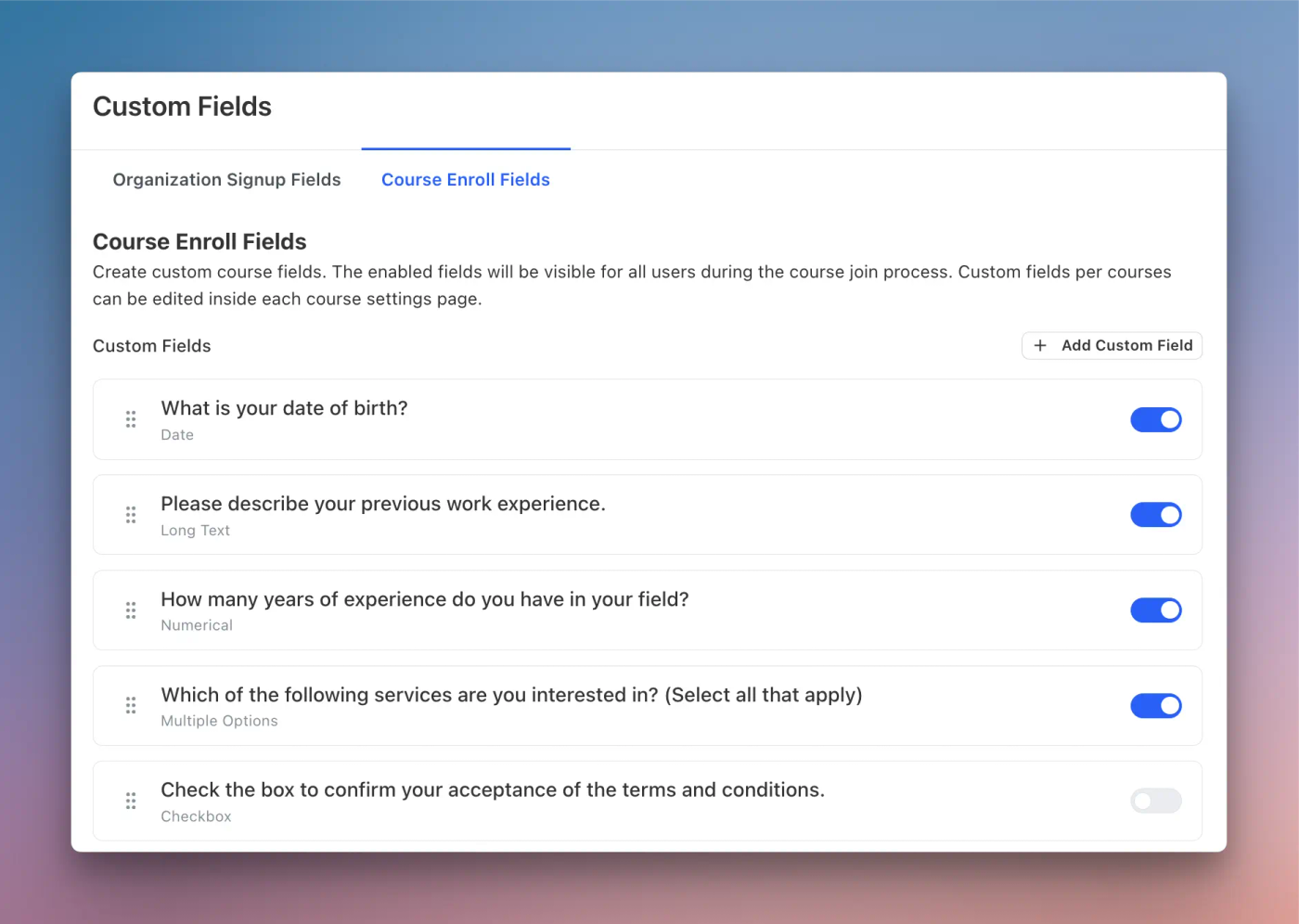 Custom Fields