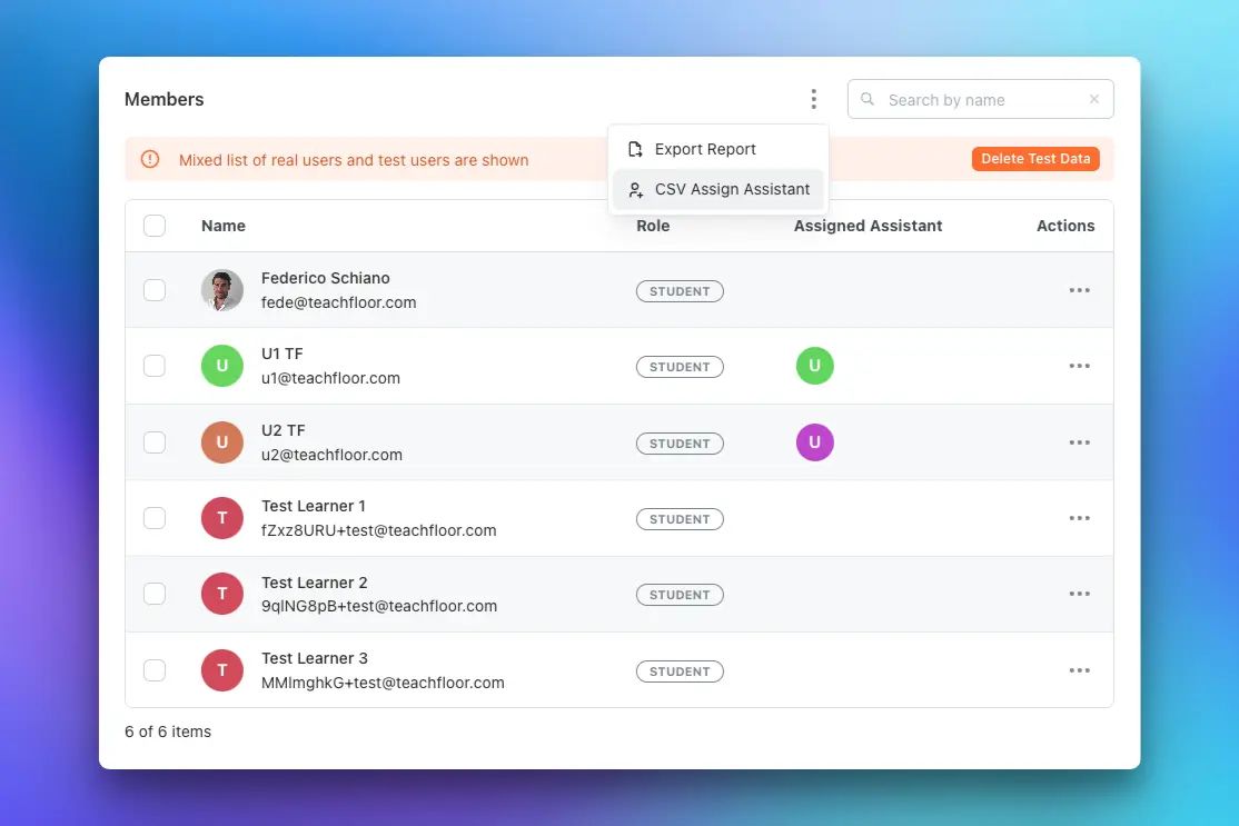 Bulk Assign Students to Assistants via CSV