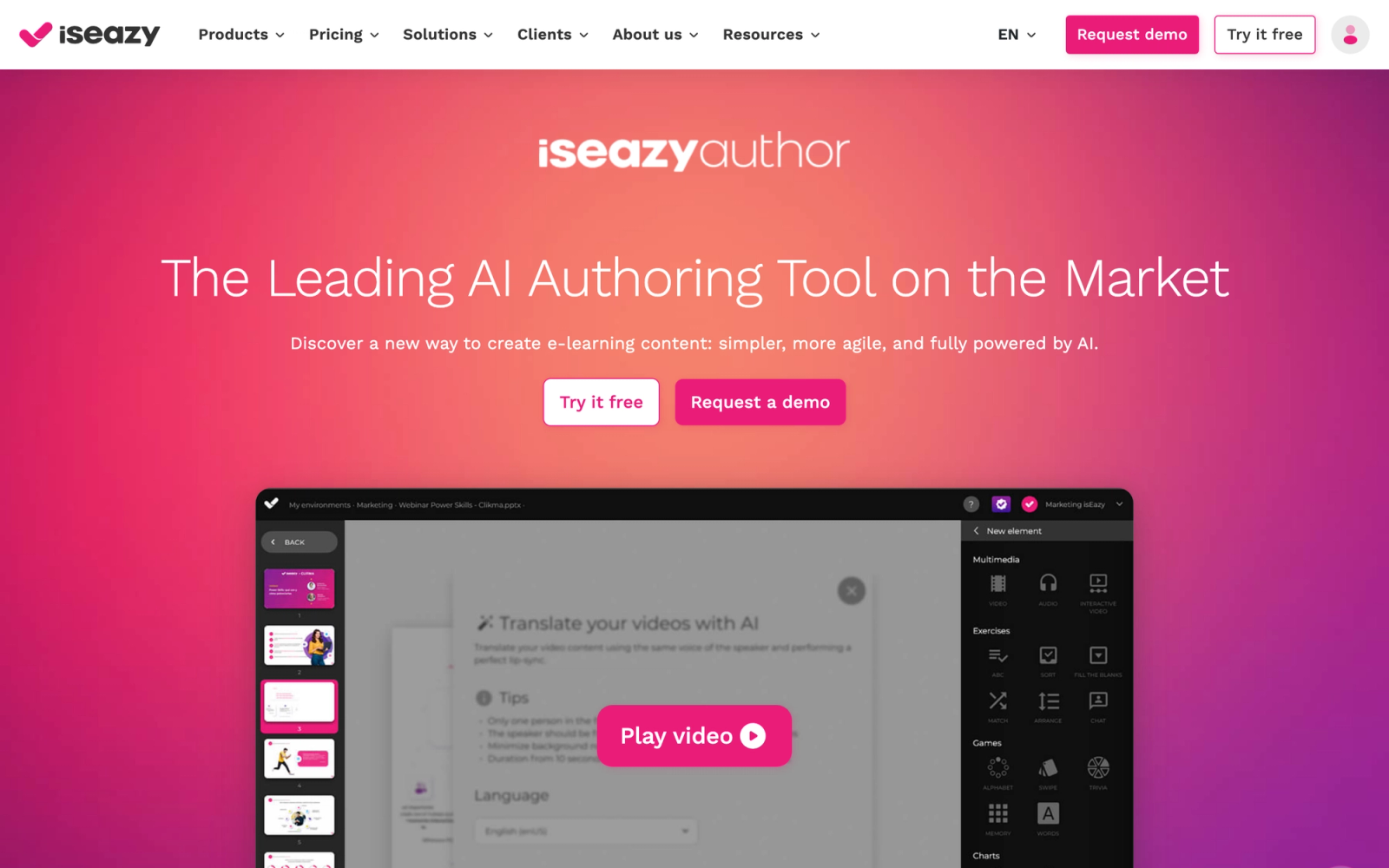 isEazy Author homepage hero section