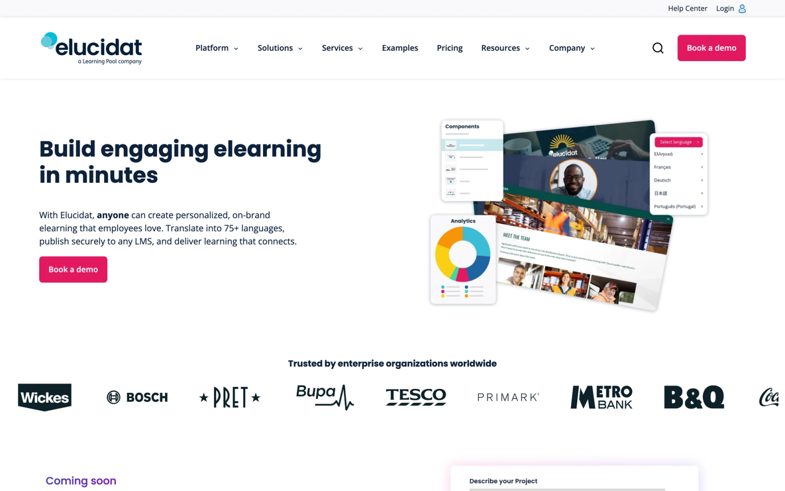 Elucidat homepage hero section