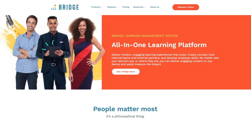 Bridge learning and development platform interface