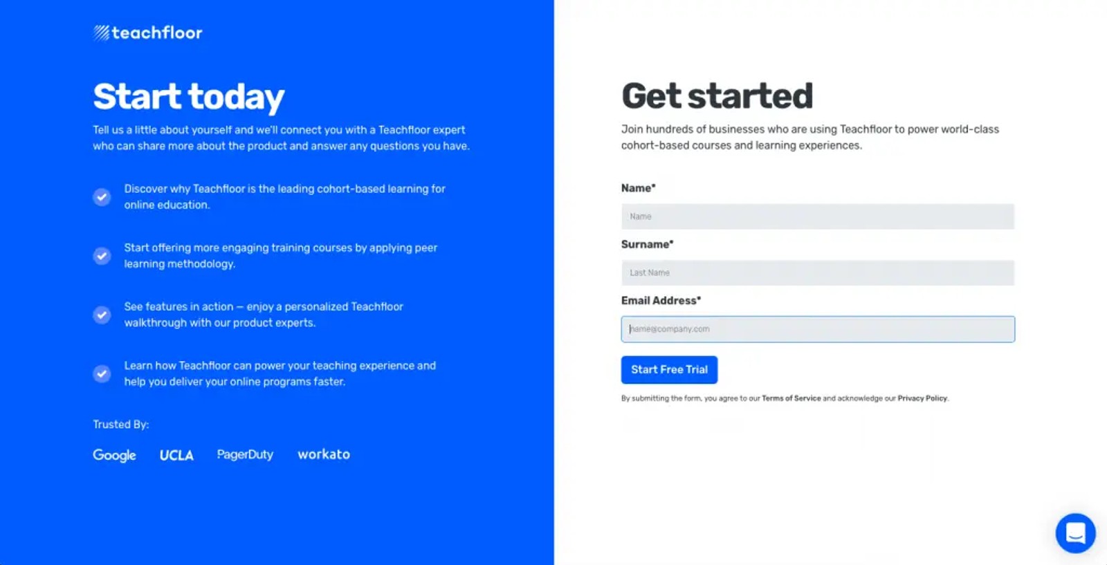 start an online academy using Teachfloor