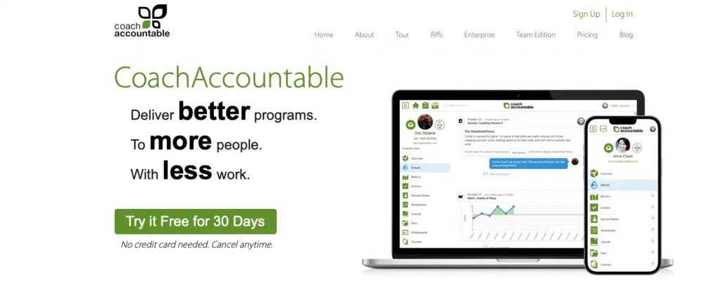Coach Accountable as one of the best group coaching platform because of their tracking system