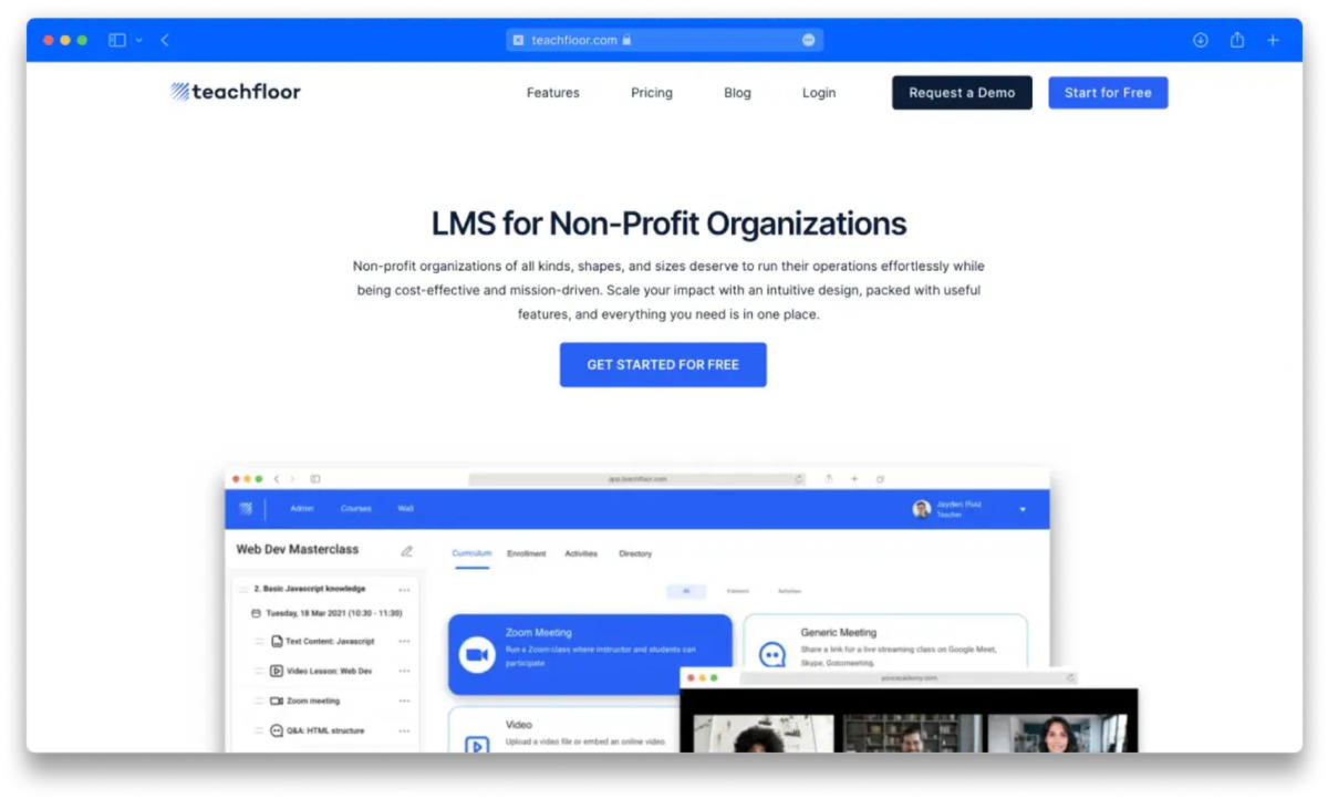 Teachfloor LMS for nonprofits
