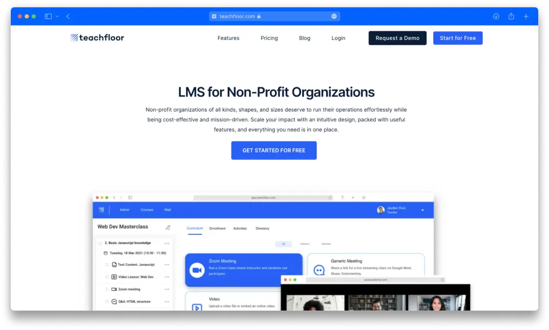 Teachfloor LMS for nonprofits