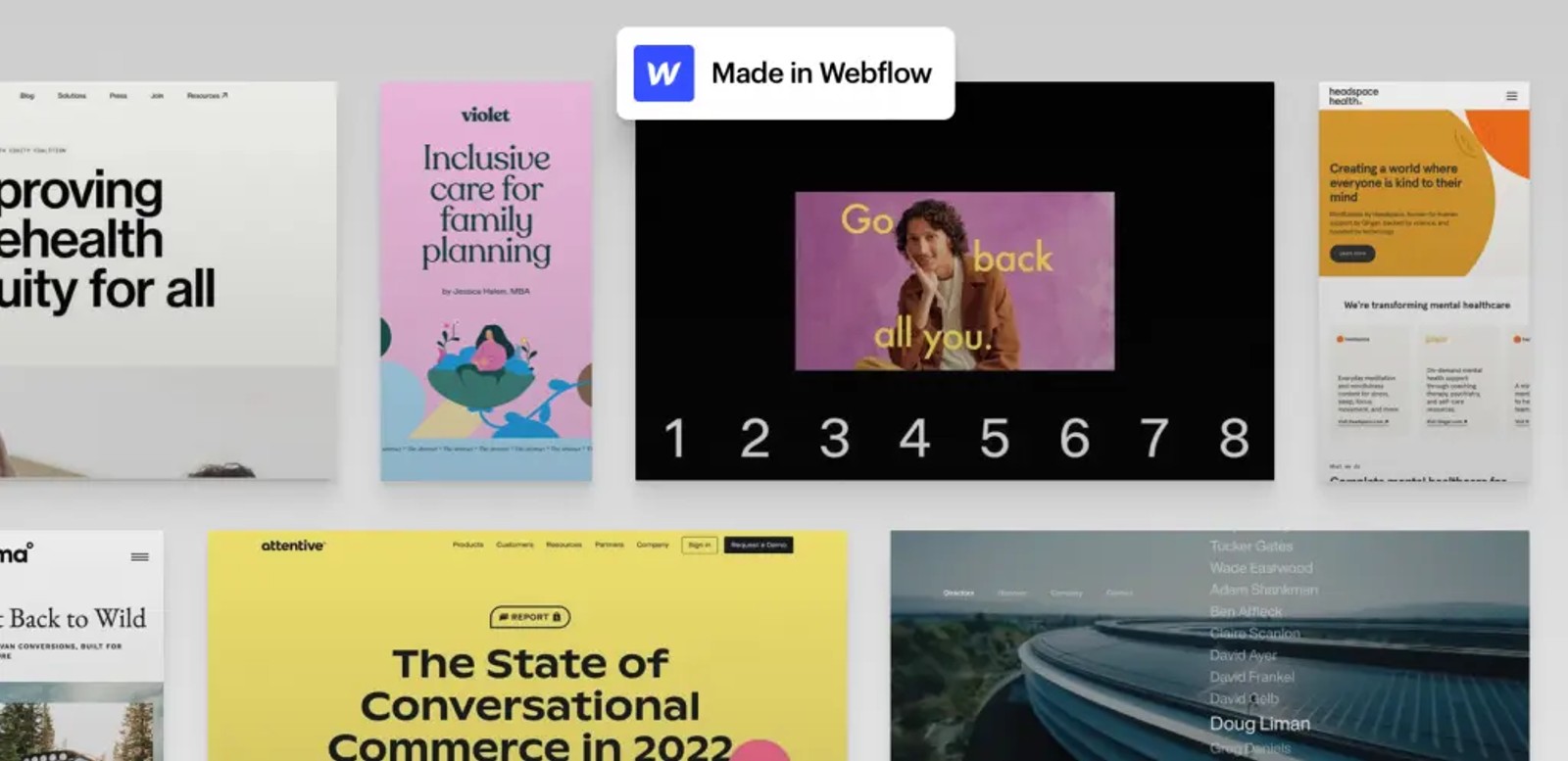 Webflow no-code web app and CMS platform interface