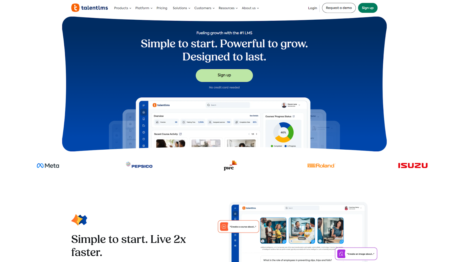TalentLMS dashboard for scalable corporate and team training