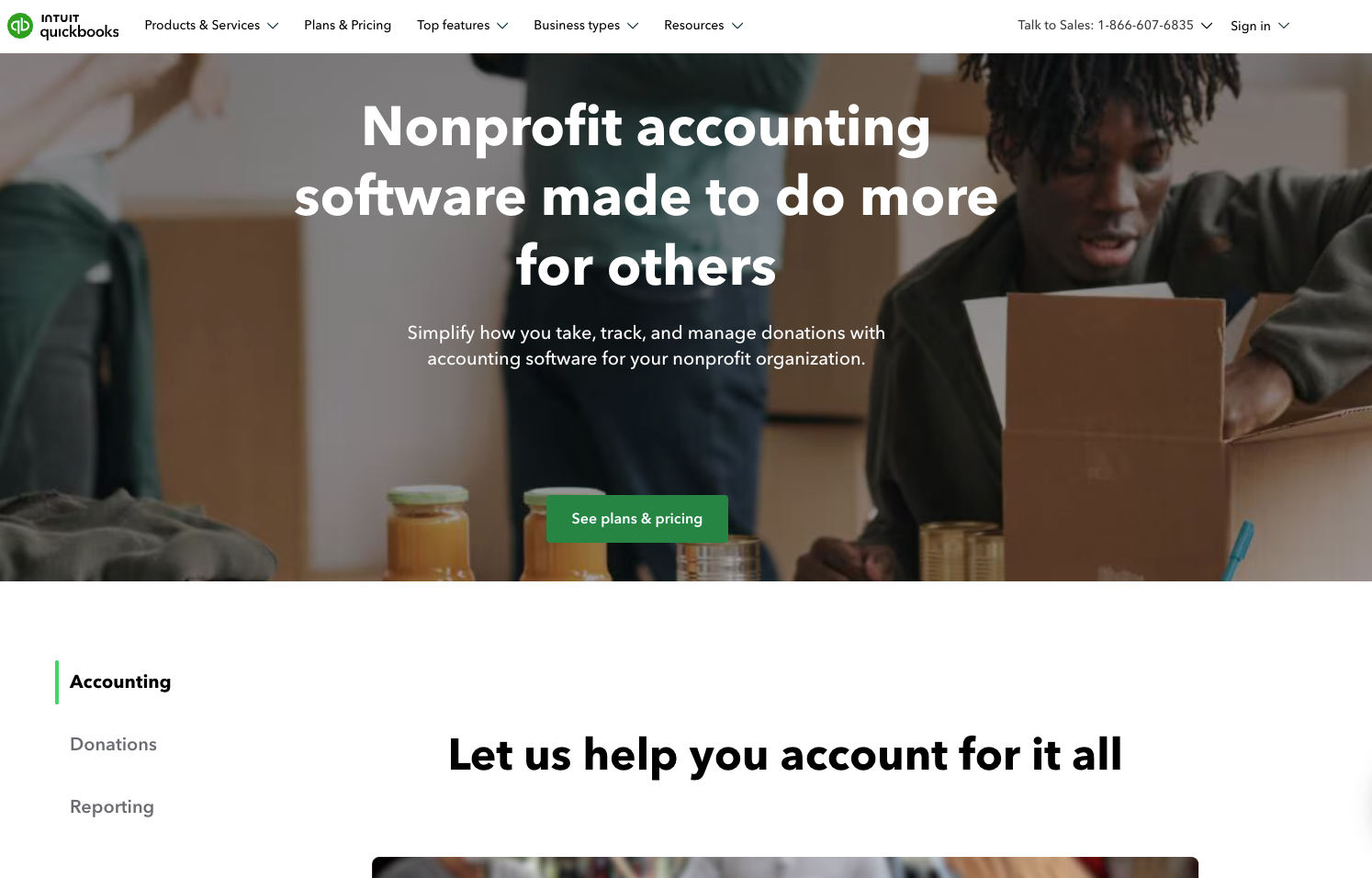 QuickBooks Online for Nonprofits accounting dashboard