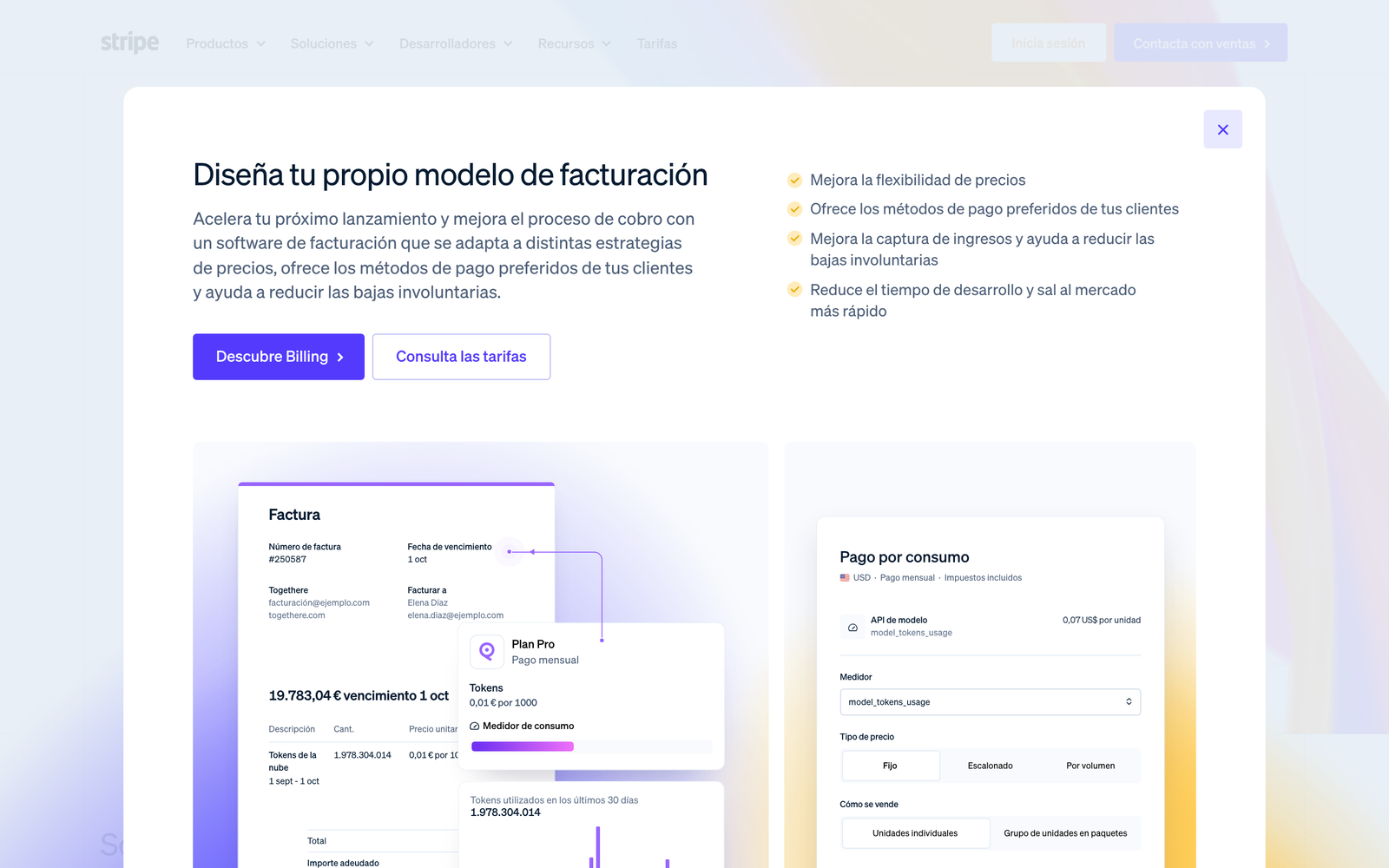 Stripe homepage hero section