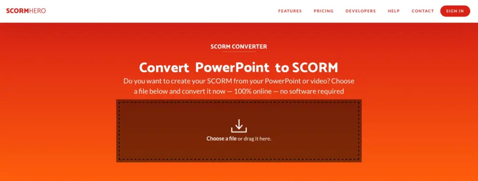 A website converter from Powerpoint to SCORM