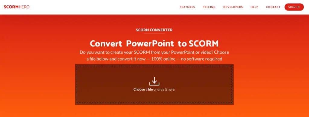 A website converter from Powerpoint to SCORM
