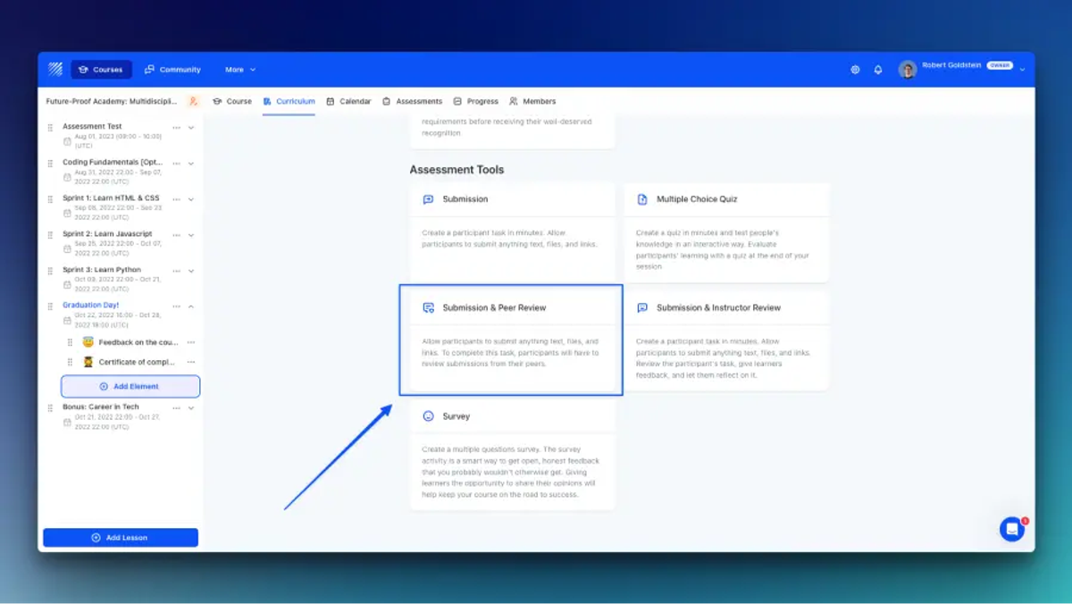Social Learning Platform Peer Review