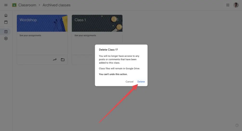 Google Classroom Archive