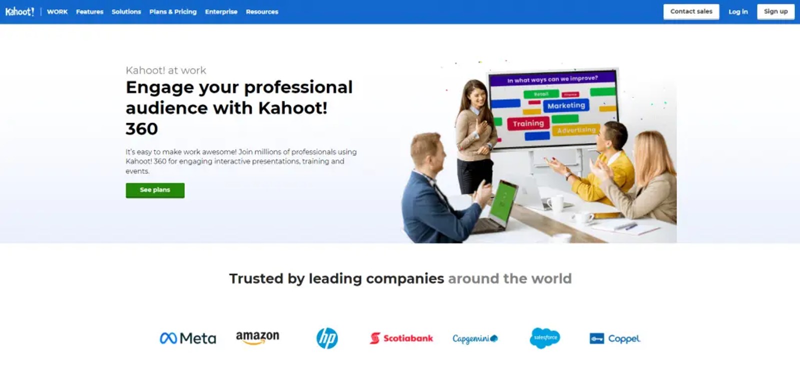 Kahoot interactive quiz tool used in virtual workshops