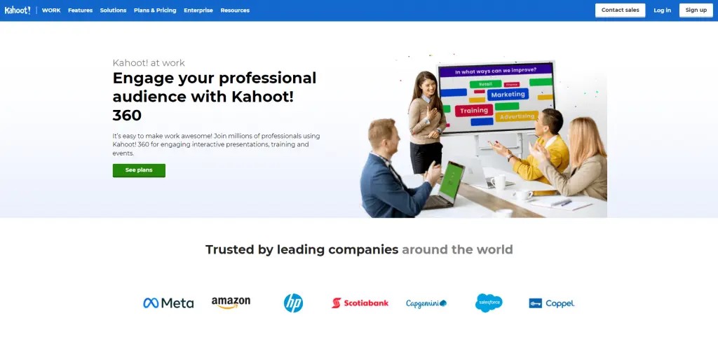 Kahoot interactive quiz tool used in virtual workshops