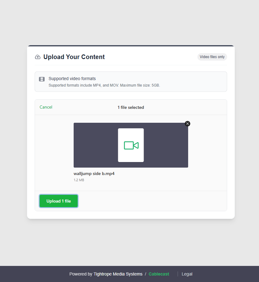 Upload Your Content Page