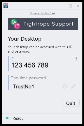 Connection ID and Password Example