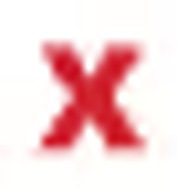 Red X on a white background