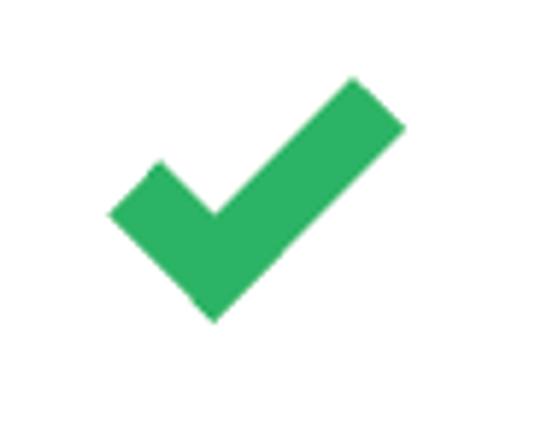 green checkmark on a white background