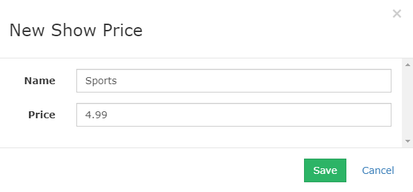 Show Price Dialog