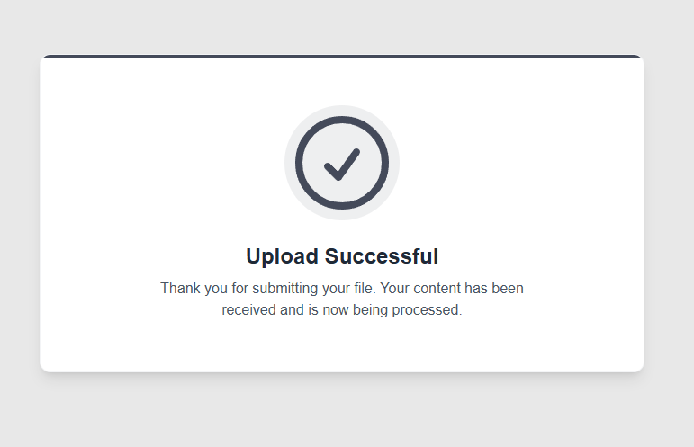 Upload Success Page