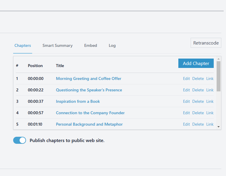 Smart Summary Chapter Data