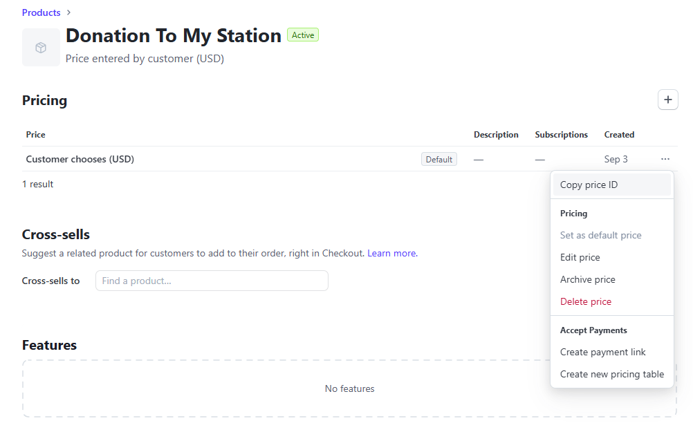 Copy Price ID From Stripe