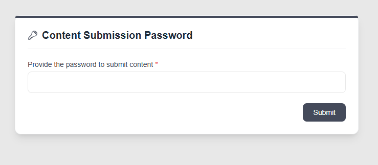 A Password Protected Content Submission Link