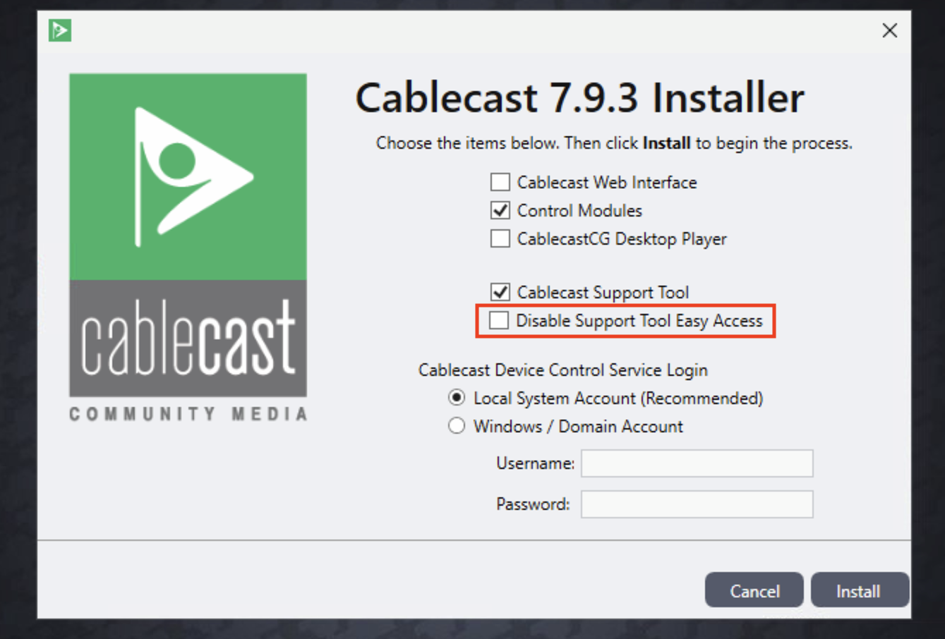 Disable Easy Access