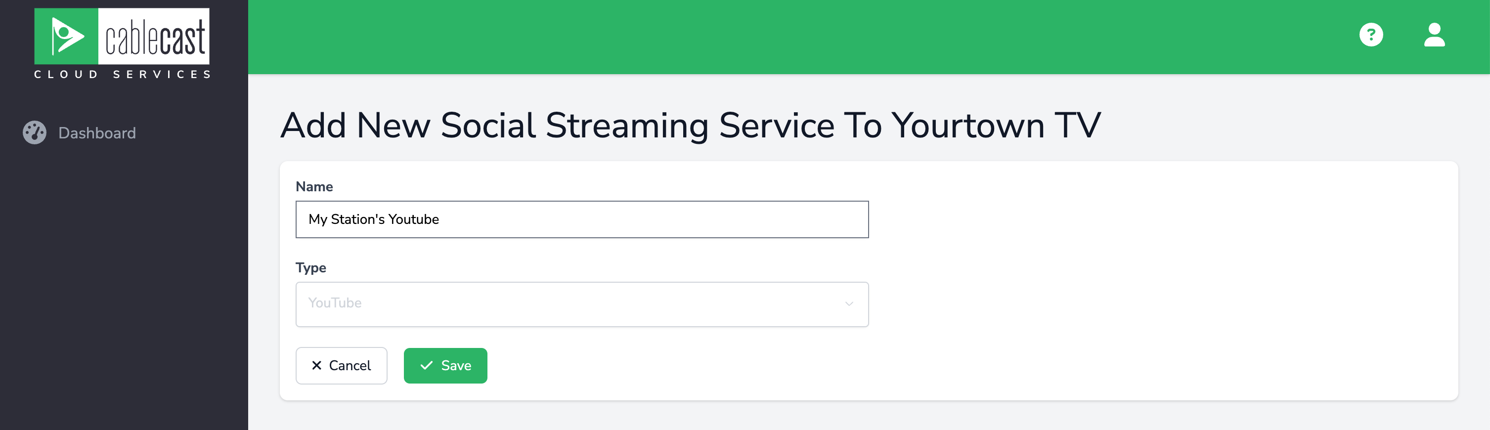 Adding a new Social Streaming Service.