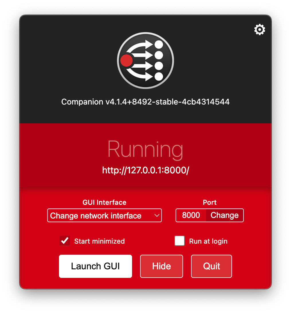 BitFocus Companion Launch GUID Screen
