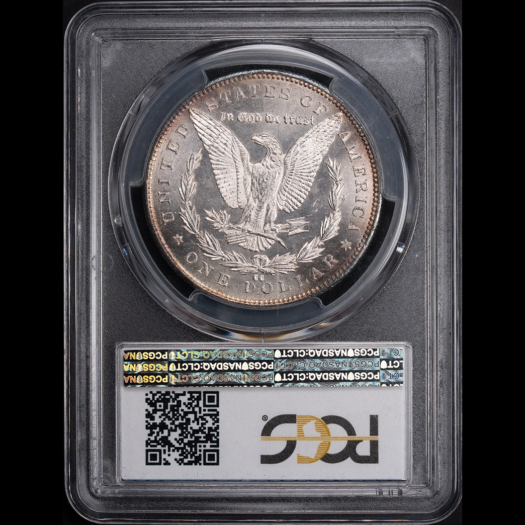 1892-CC $1 Morgan Silver Dollar PCGS MS64PL in holder, view 2
