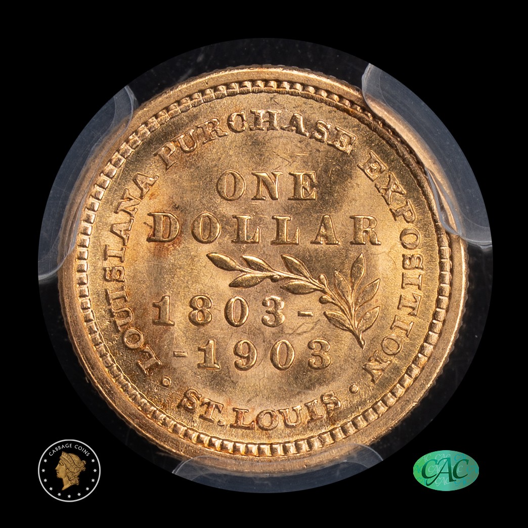 1903 G$1 LA Purchase Jefferson Commemorative PCGS MS64 CAC reverse