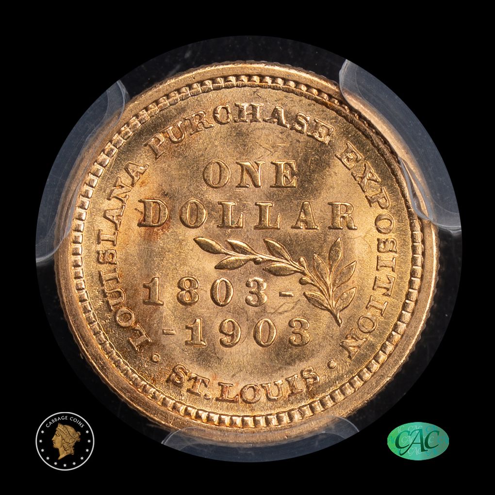 1903 G$1 LA Purchase Jefferson Commemorative PCGS MS64 CAC reverse