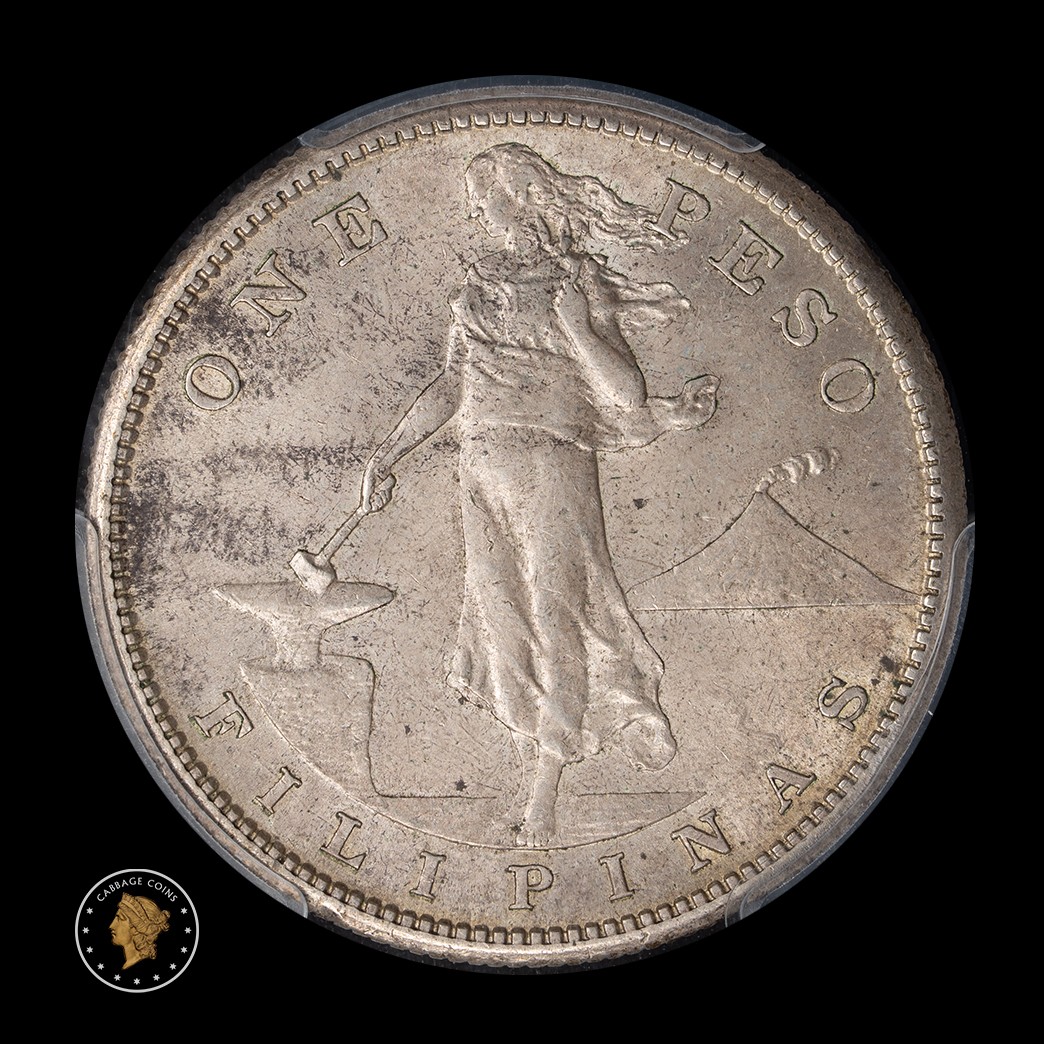 1908-S Peso US Philippines PCGS MS62 obverse