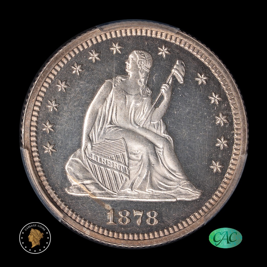 1878 25C Seated Quarter Proof PCGS PR63CAM CAC obverse