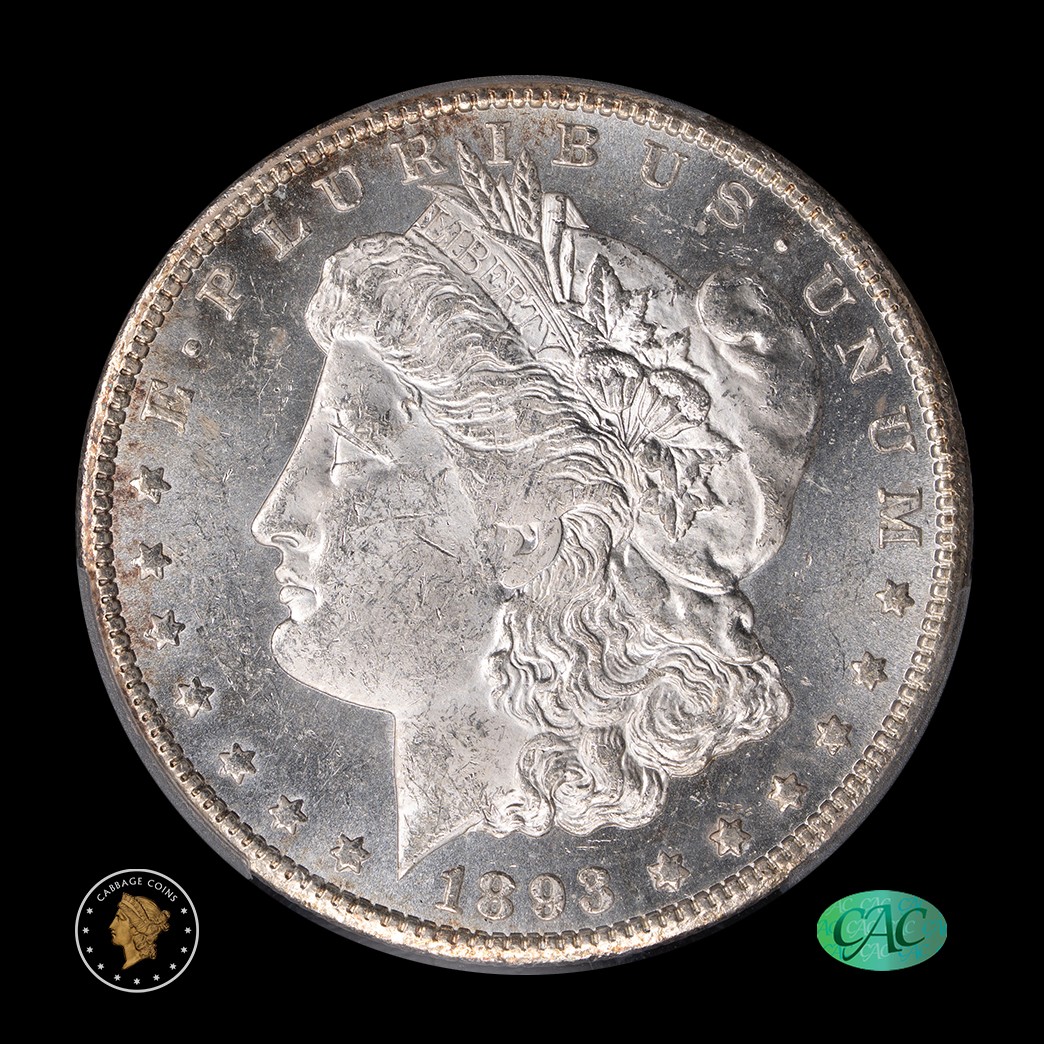 1893-CC $1 Morgan Silver Dollar PCGS MS61 CAC obverse