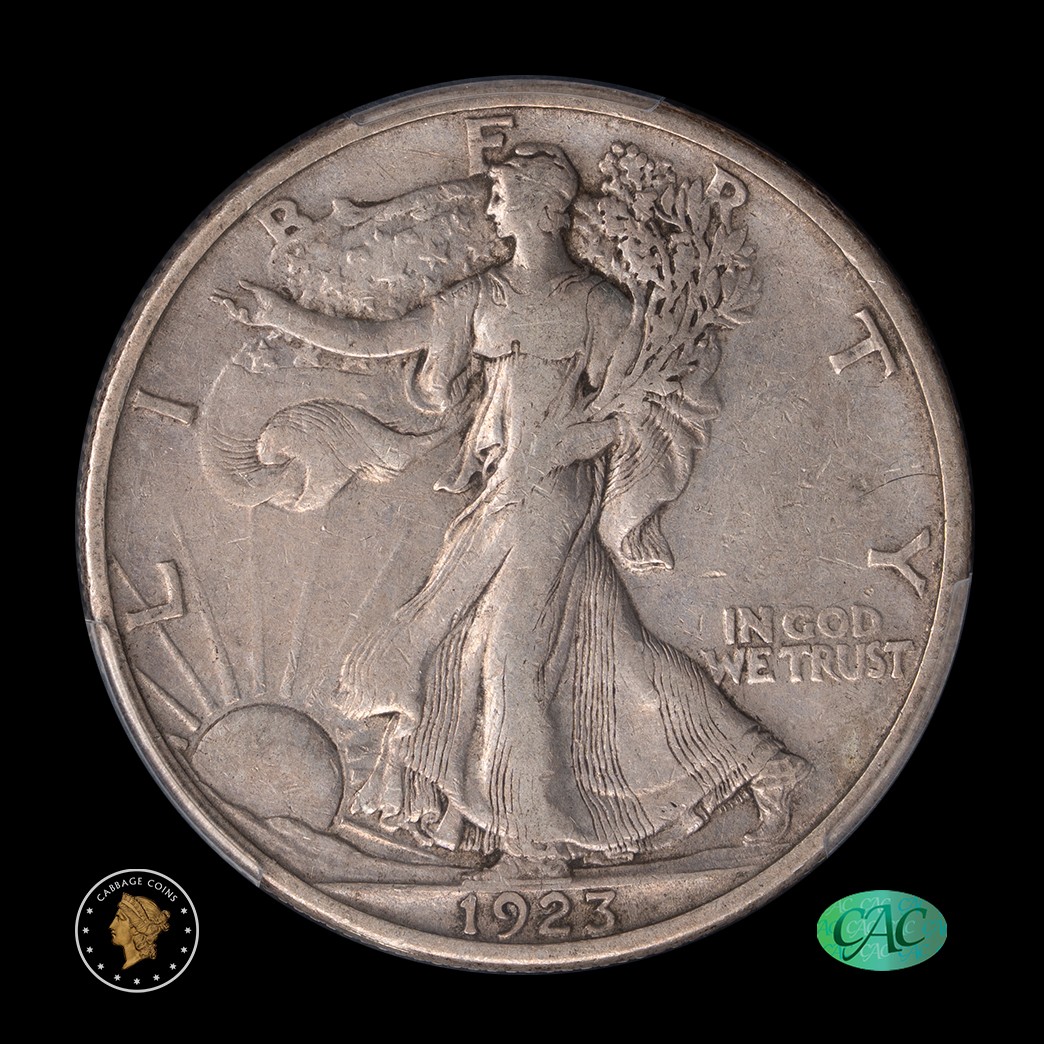 1923-S 50C Walking Liberty Half Dollar PCGS VF35 CAC obverse