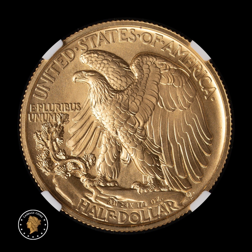 2016-W 50C 24K Gold 1/2oz Walking Liberty NGC SP70 reverse