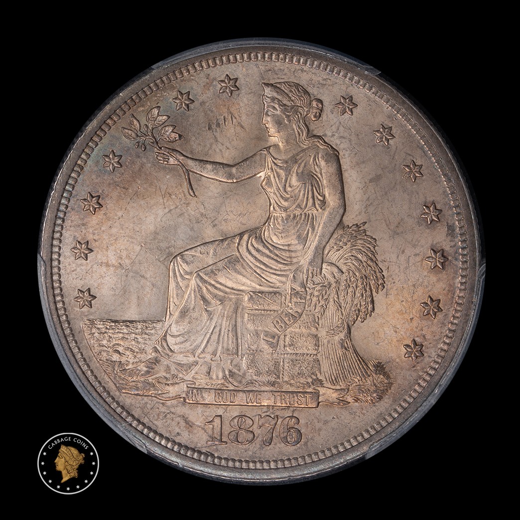 1876 T$1 US Trade Dollar PCGS MS65 ex: DL Hansen in holder, view 1