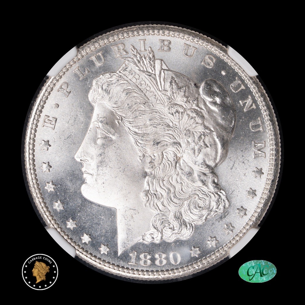 1880-S $1 Morgan Silver Dollar NGC MS66+ CAC obverse
