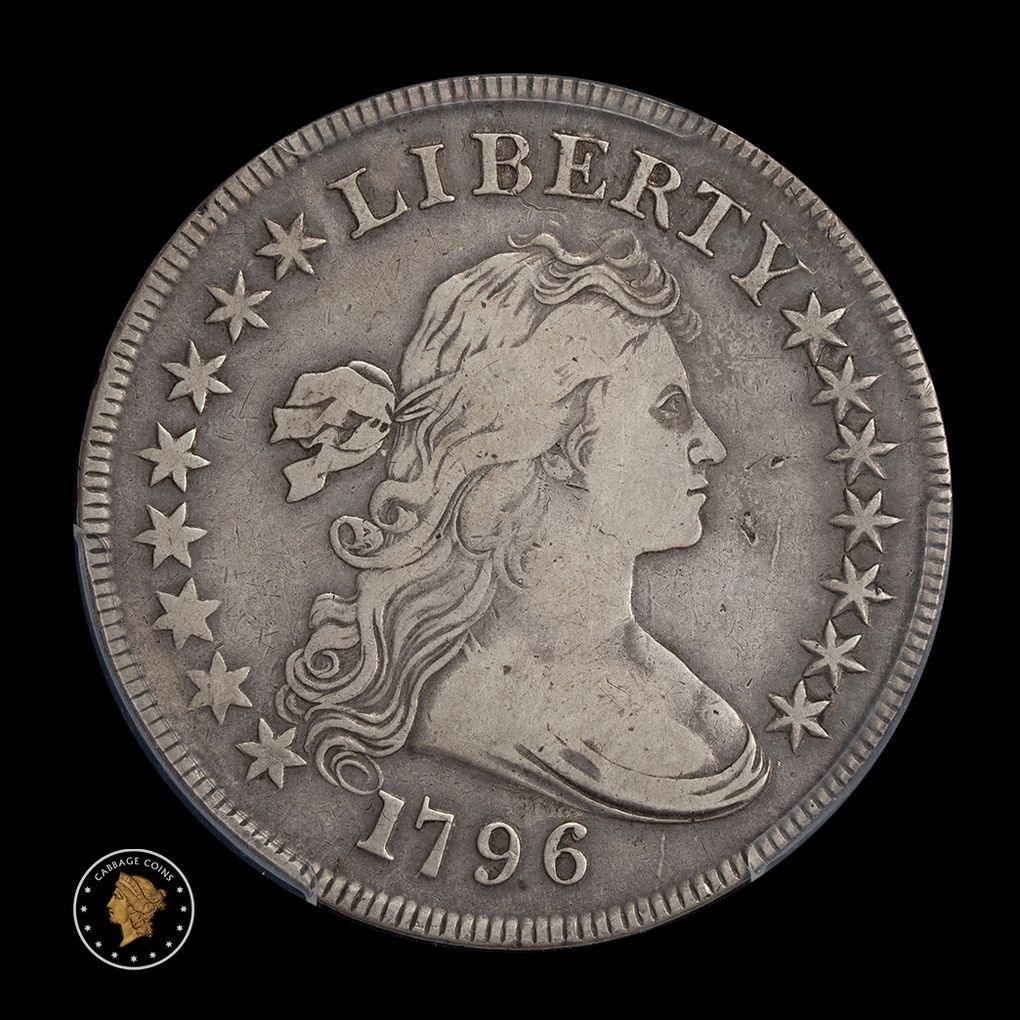 1796 $1 Draped Bust Dollar PCGS F15 Large Date, Small Letters obverse